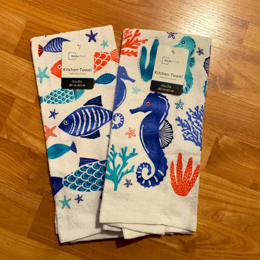 2 Nautical Kitchen Towels